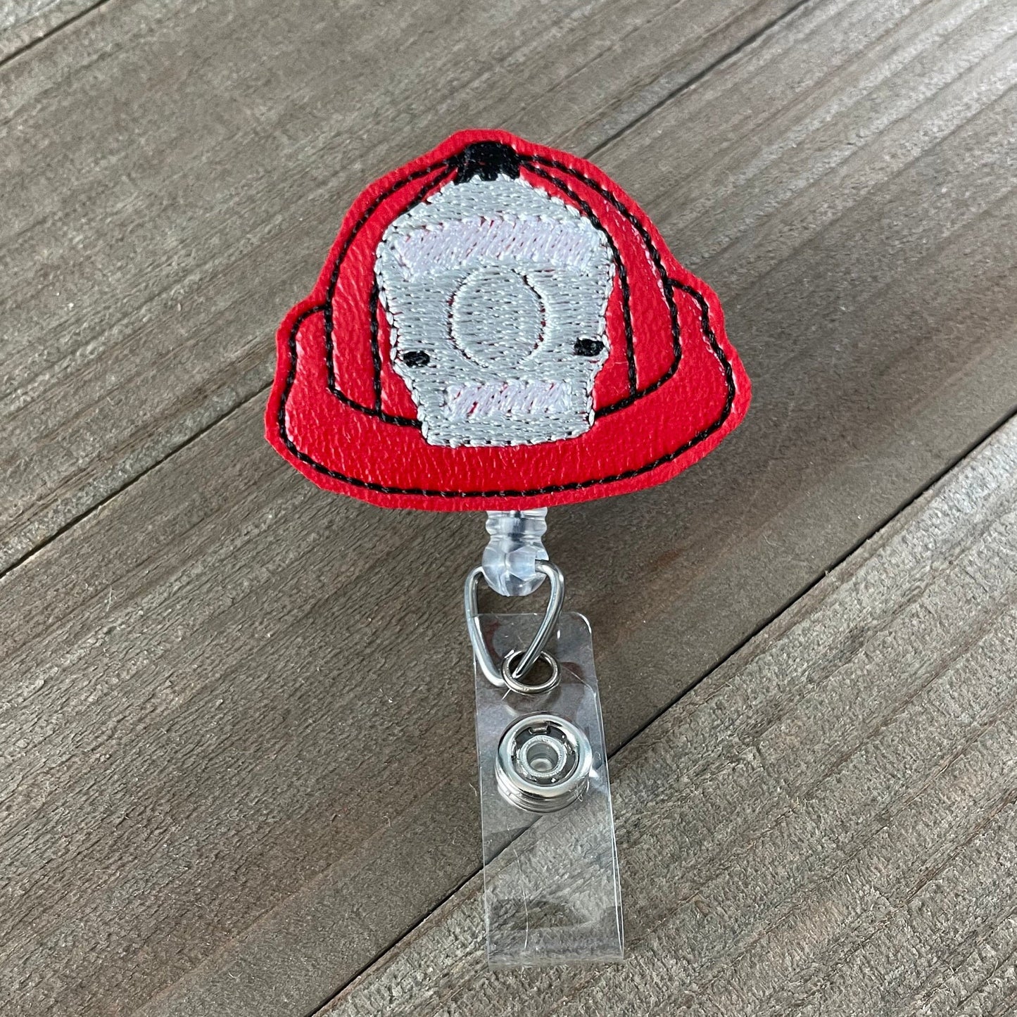 Fire Hat Retractable Badge Reel Name Tag Holder