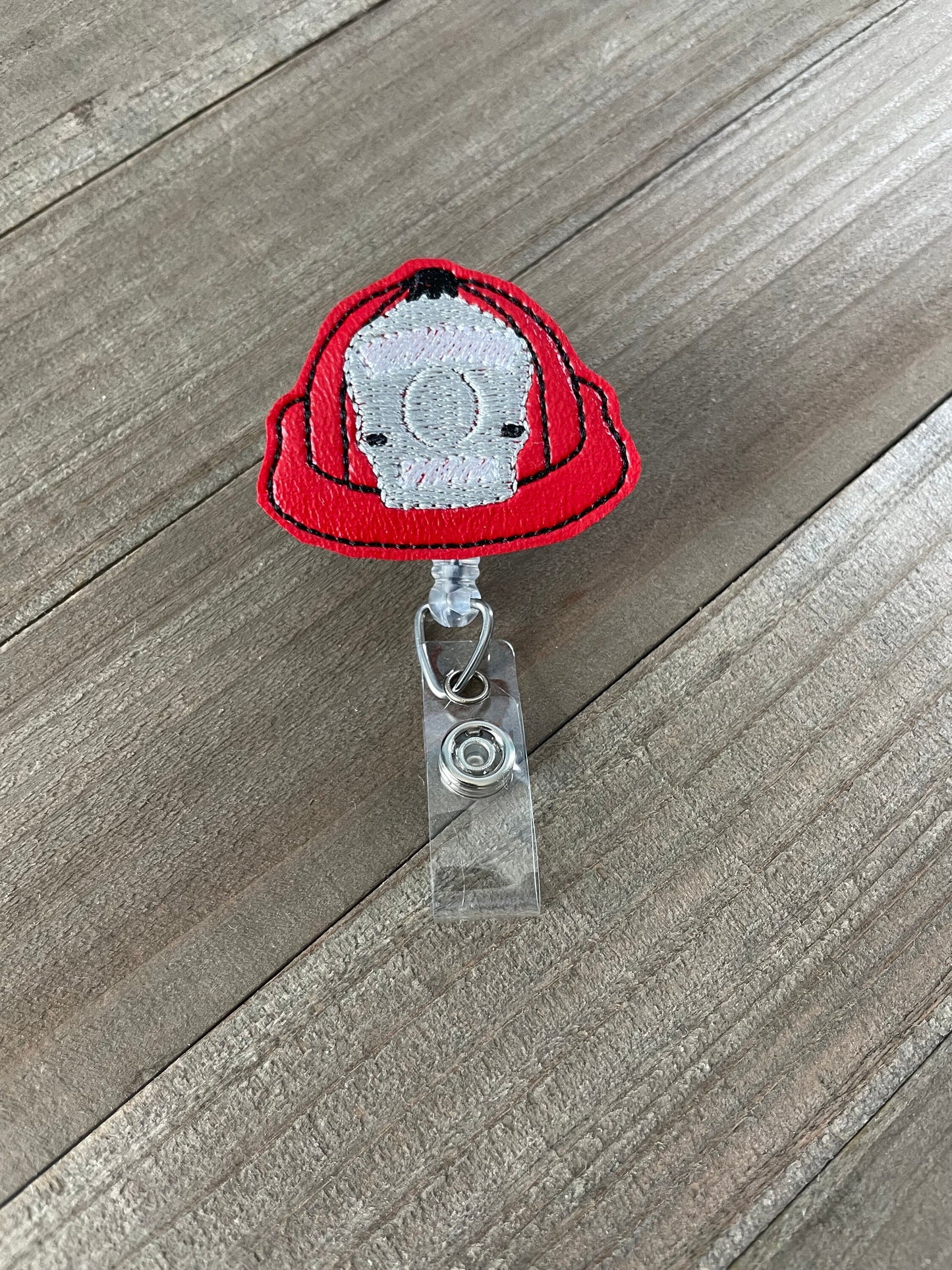 Fire Hat Retractable Badge Reel Name Tag Holder