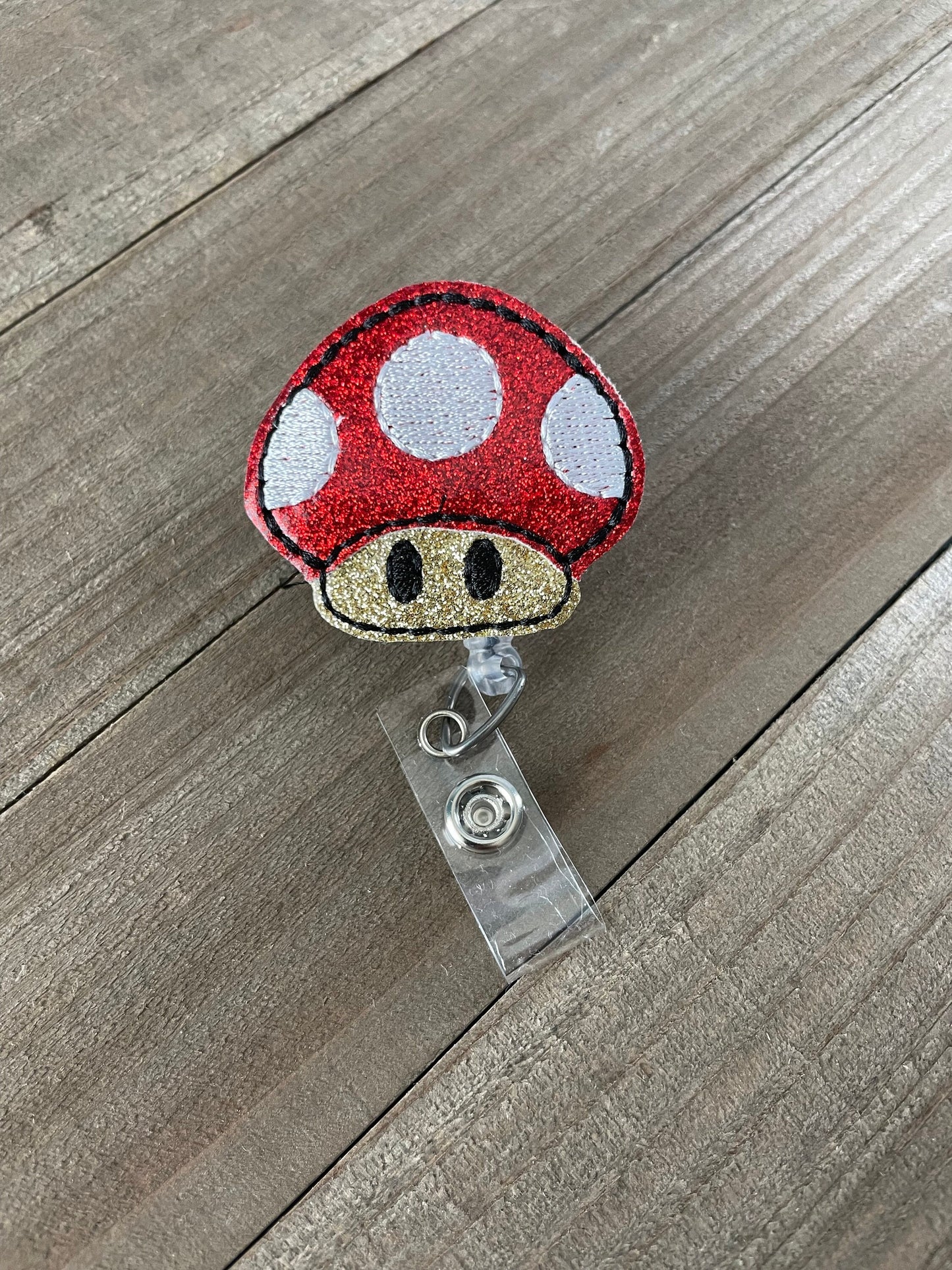 Super Mario Mushroom Retractable Badge Reel