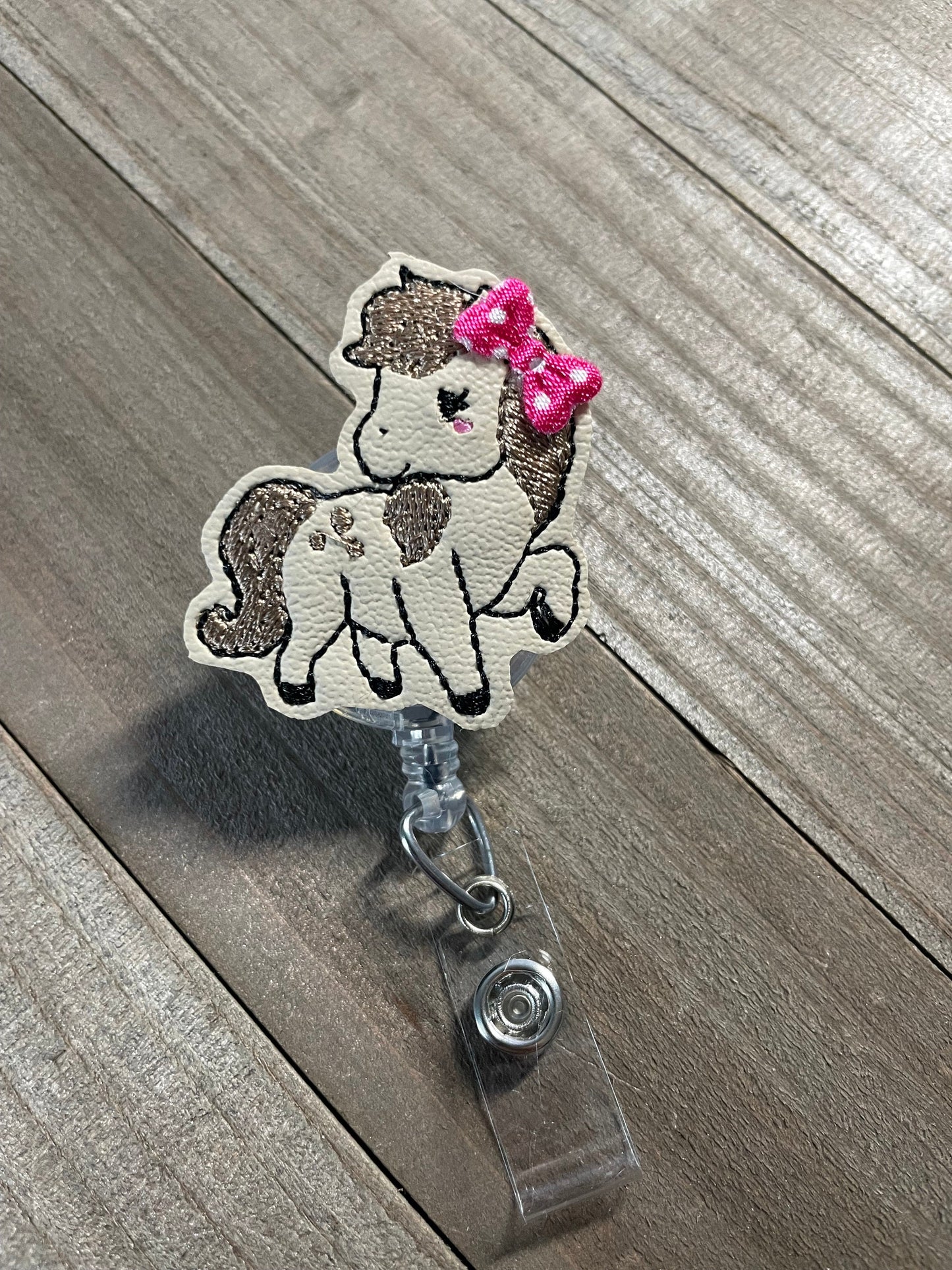 Sassy Pony Horse Equestrian Retractable Badge Reel Name Tag