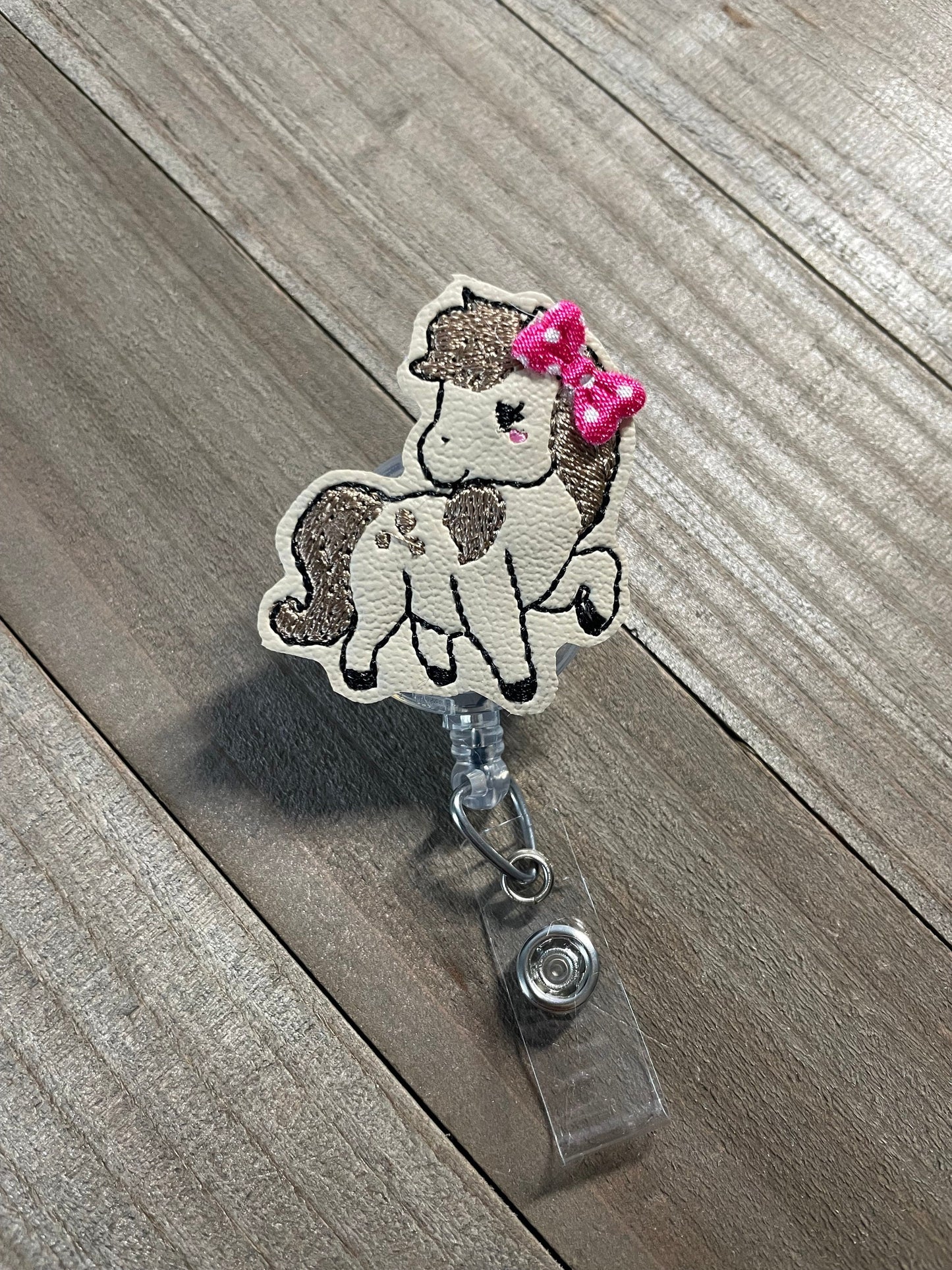 Sassy Pony Horse Equestrian Retractable Badge Reel Name Tag