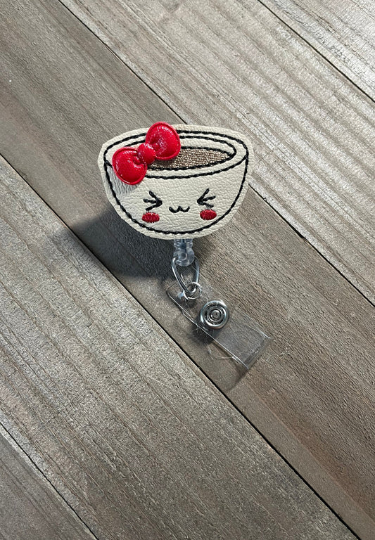 Happy Soup Bowl Retractable Badge Reel