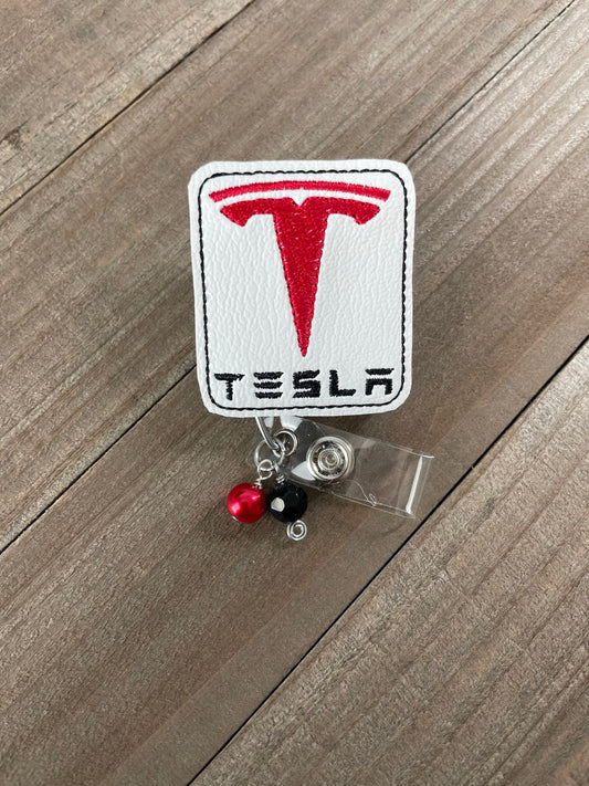 Tesla Logo Retractable Badge Reel