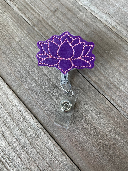 Lotus Flower Retractable Badge Reel